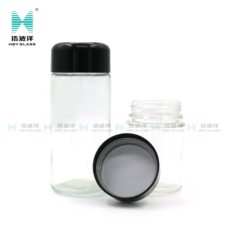 60ML 90ML Oval eye cream cosmetic childproof glass jar with childproof lid