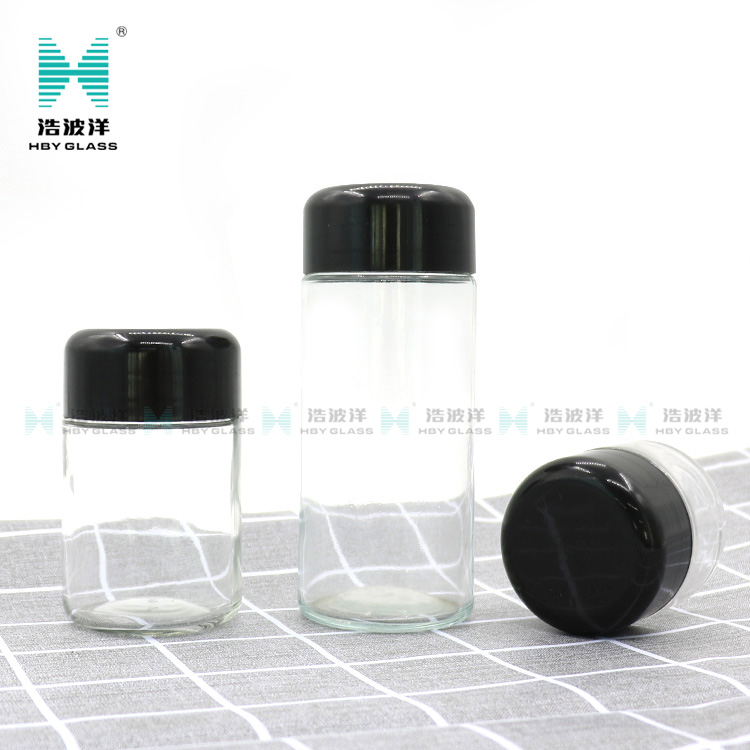 60ML 90ML Oval eye cream cosmetic childproof glass jar with childproof lid
