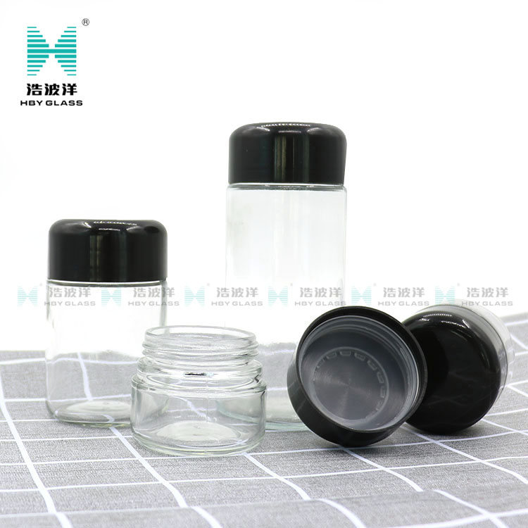 60ML 90ML Oval eye cream cosmetic childproof glass jar with childproof lid