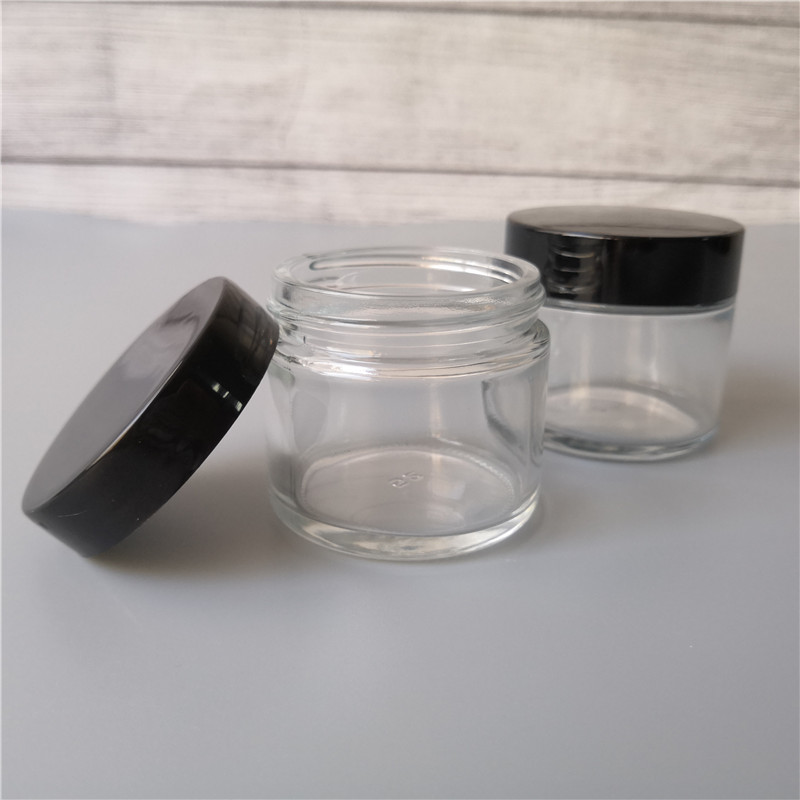 60ML Glass Jar Manufacturer 60ml Jar Airtight Clear Glass Storage Round Packaging Child Proof Concentrate Jar