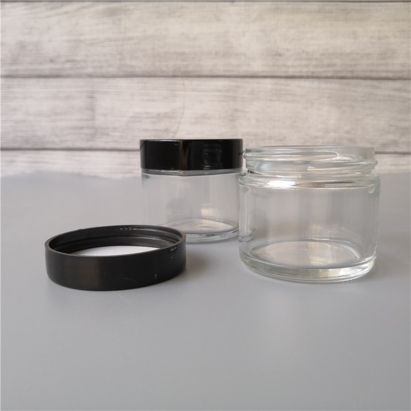60ML Glass Jar Manufacturer 60ml Jar Airtight Clear Glass Storage Round Packaging Child Proof Concentrate Jar