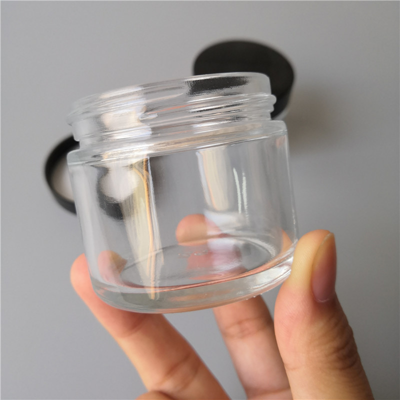 60ML Glass Jar Manufacturer 60ml Jar Airtight Clear Glass Storage Round Packaging Child Proof Concentrate Jar