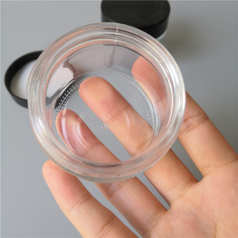 60ML Glass Jar Manufacturer 60ml Jar Airtight Clear Glass Storage Round Packaging Child Proof Concentrate Jar