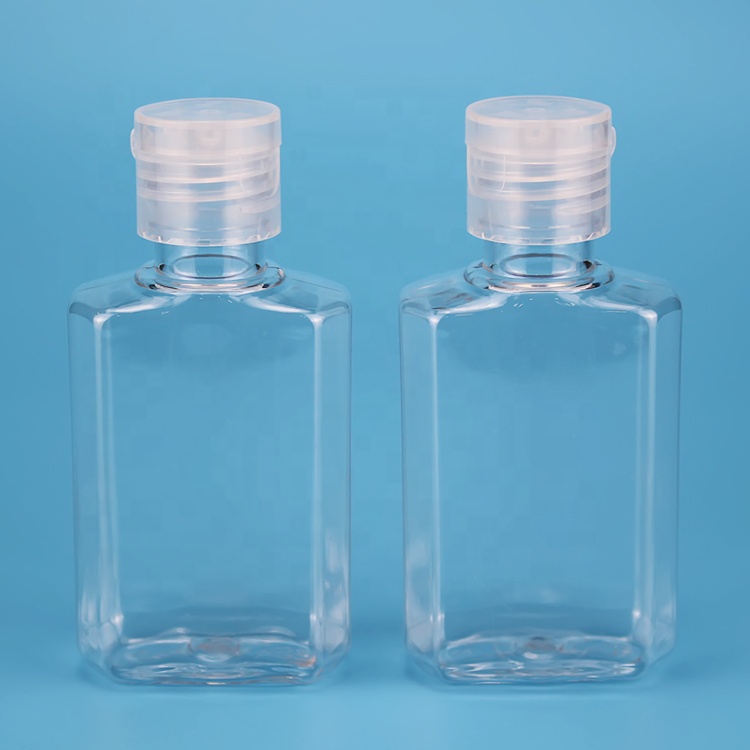 60Ml Hand Soap Liquid Bottle Portable Antibacterial Clear Pet Empty Hand Sanitizing Gel Bottle Skin Care Packaging