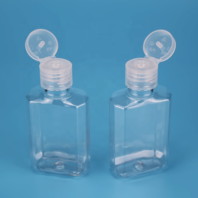 60Ml Hand Soap Liquid Bottle Portable Antibacterial Clear Pet Empty Hand Sanitizing Gel Bottle Skin Care Packaging