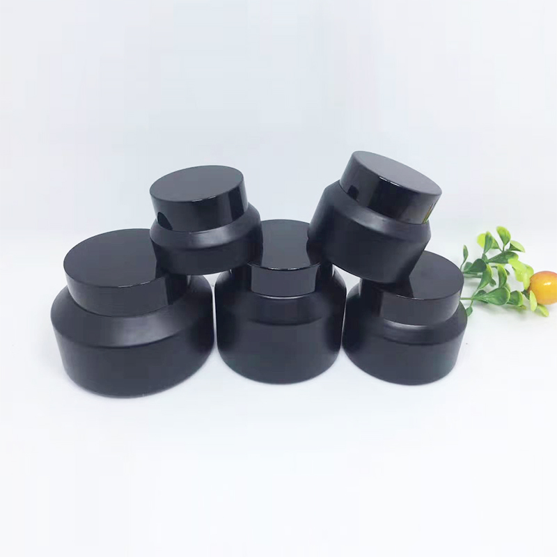 60g 100g 200g Empty Black Childproof Black Violet UV Glass Jar With Dome Lid