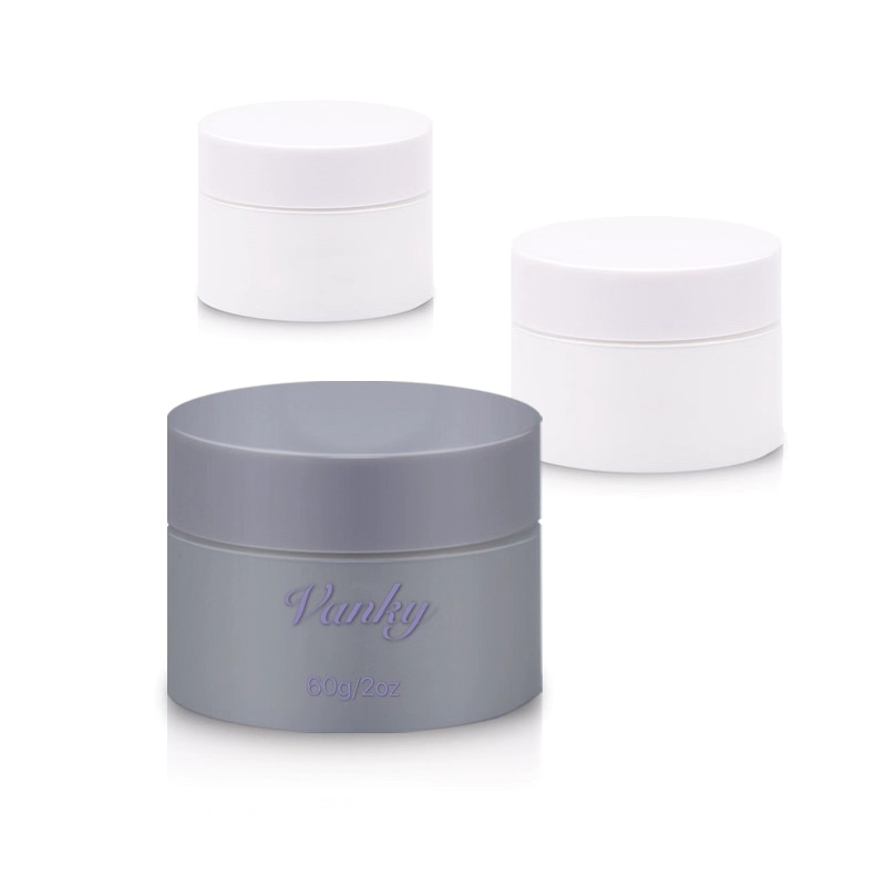 60g 100g cream white glass jar with ABS lid high quality cosmetic packaging