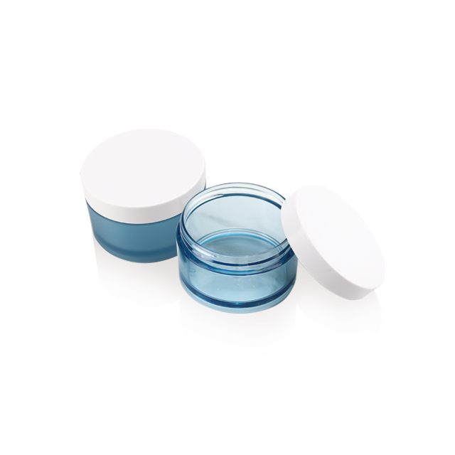 60g 2oz round clear plastic container for cream with black screw cap