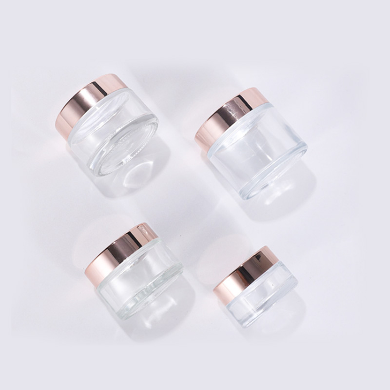 60g 30g 50ml 100ml 2oz 10 gram15ml 50ml 50g 20g clear luxury cream glass rose gold pink lid 50g cosmetic jar