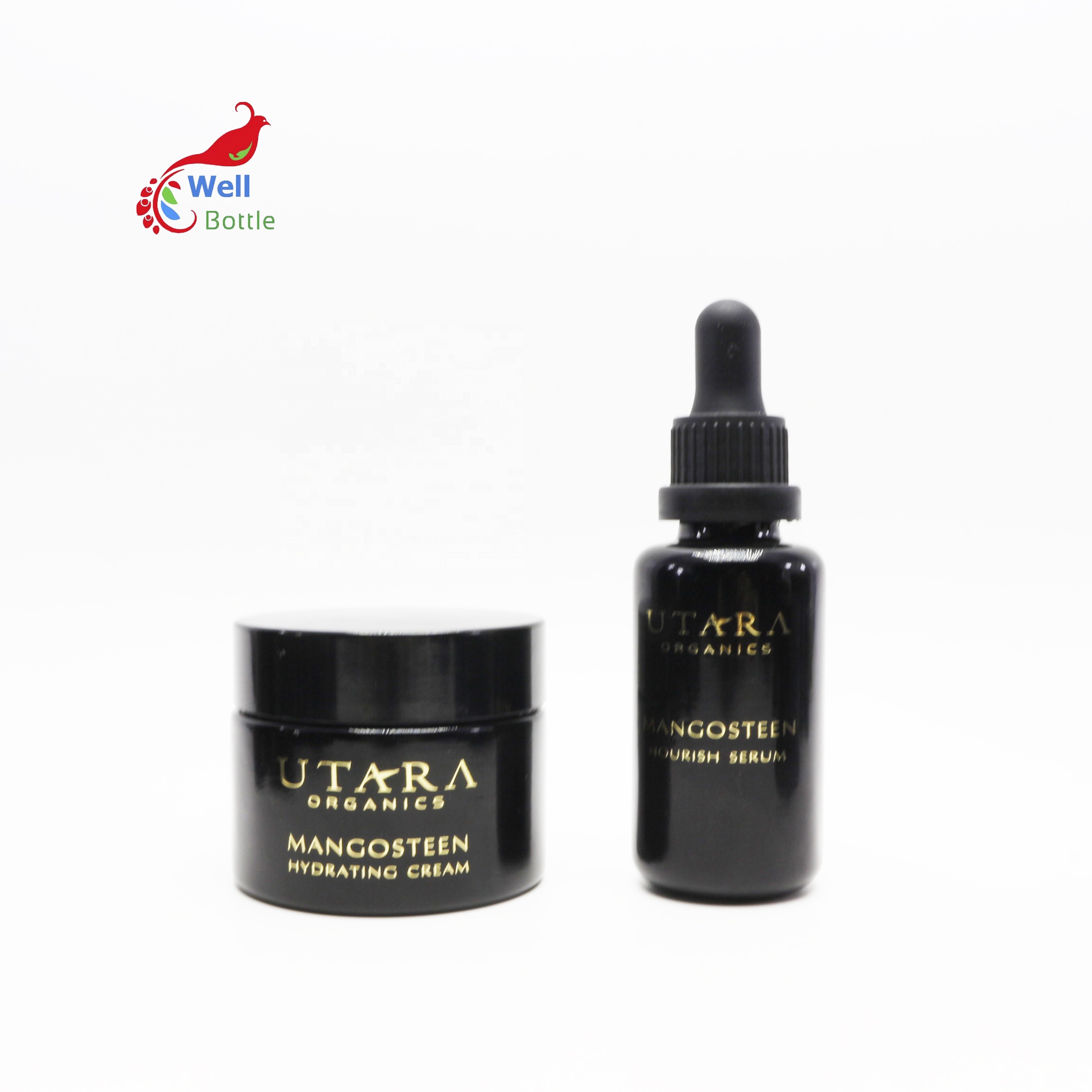 60g 60ml 2oz high quality uv black dark violet glass spray oil cosmetic bottle with dropper for serum VB-27B