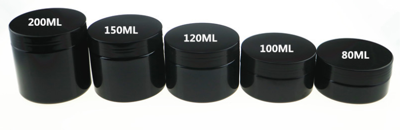 60g 80g 100g 120g 150g 200g empty black plastic jars 100ml powder cream jar