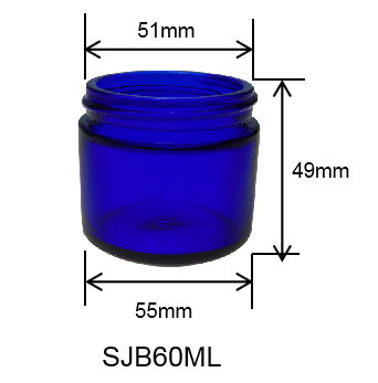 60g Wholesale Blue Cosmetic Cream Packaging Glass Jar with Lid Luxury