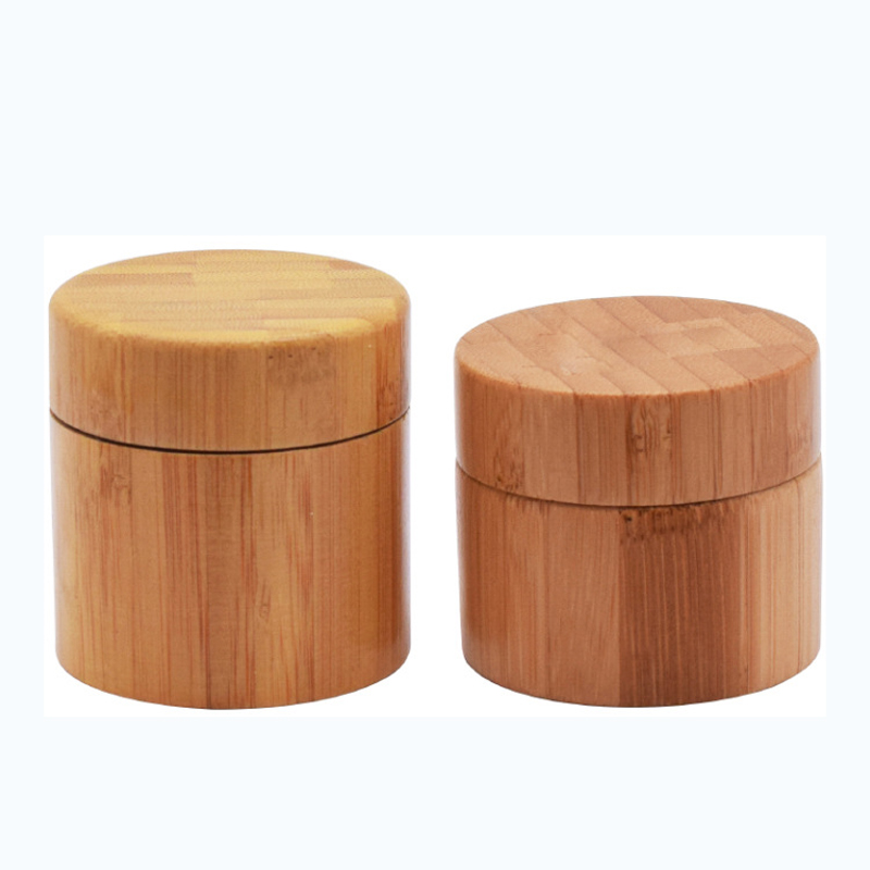 60g bamboo jar with glass inner jar for cosmetic packaging face cream make up recover cream bath salts 2 oz bamboo glass jar
