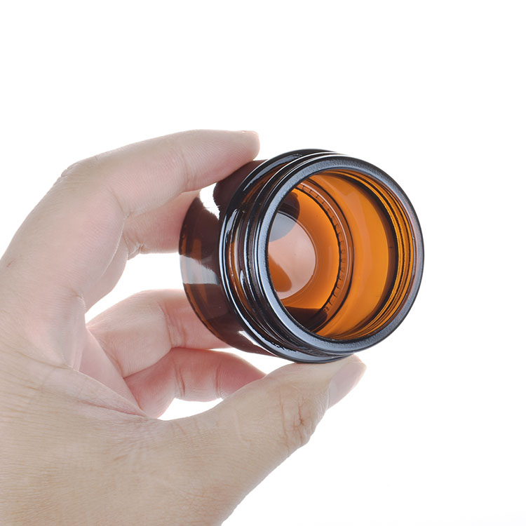 60g black lid amber glass body jars 2oz body cream jar hair care product jars