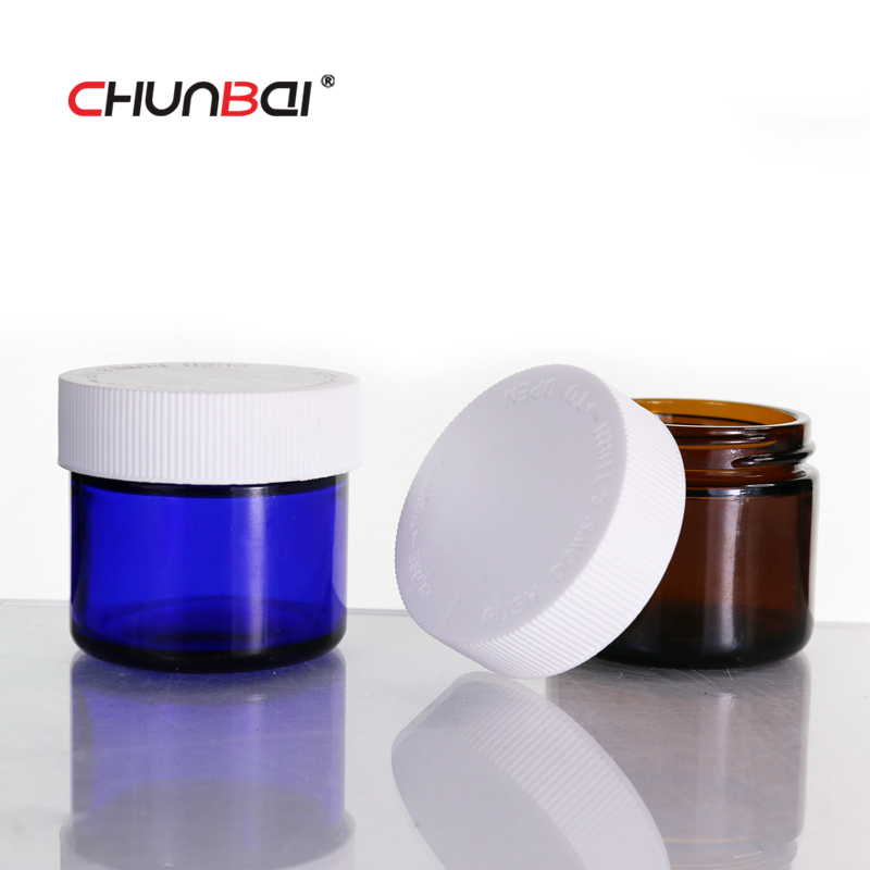 60g clear cbd cream glass jar with childproof cap