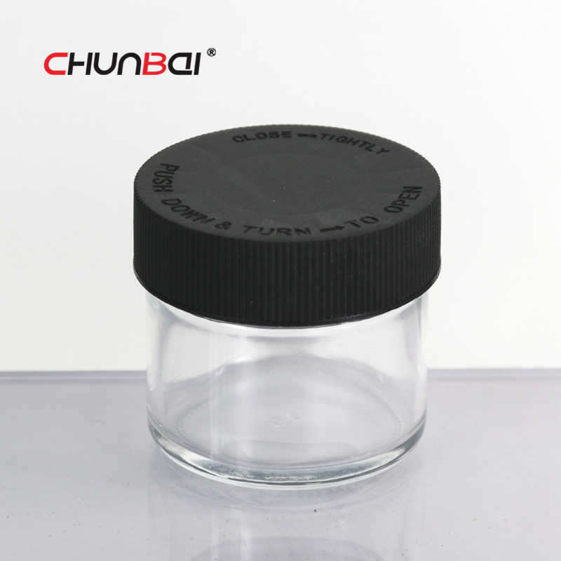 60g clear cbd cream glass jar with childproof cap