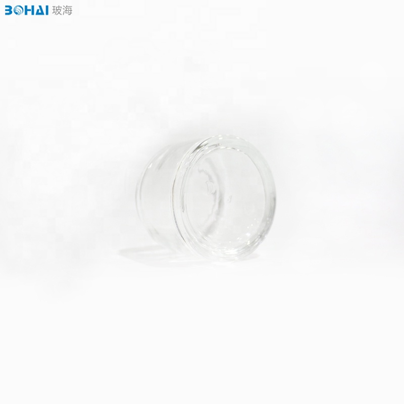 60g clear glass face cream jar with golden screw cap