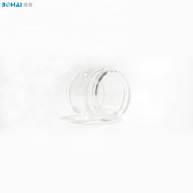 60g clear glass face cream jar with golden screw cap