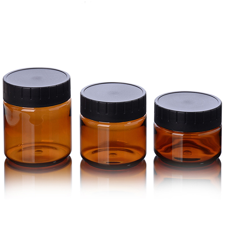 60ml 100ml 120ml Amber Pet Custom Small Empty Cream Container Plastic Cosmetic Jar for Cream Cosmetic Container and Packaging