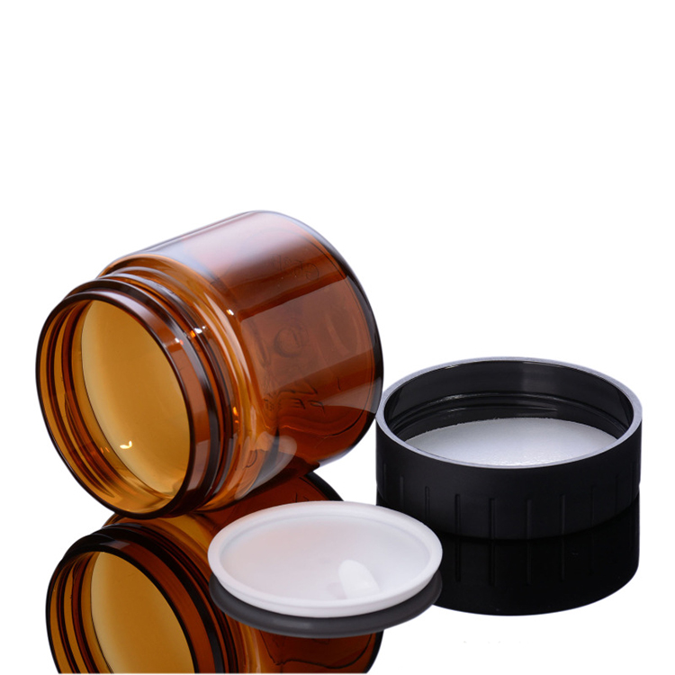 60ml 100ml 120ml Amber Pet Custom Small Empty Cream Container Plastic Cosmetic Jar for Cream Cosmetic Container and Packaging