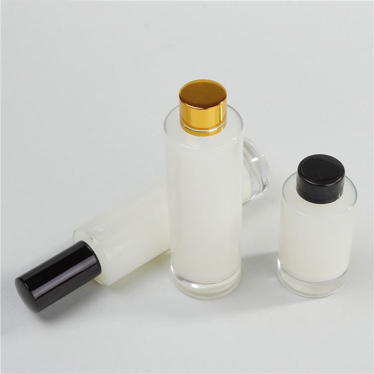 60ml 100ml 120ml Round Cylinder Glass Lotion Bottle Empty Perfume Glass Bottle For cosmetics