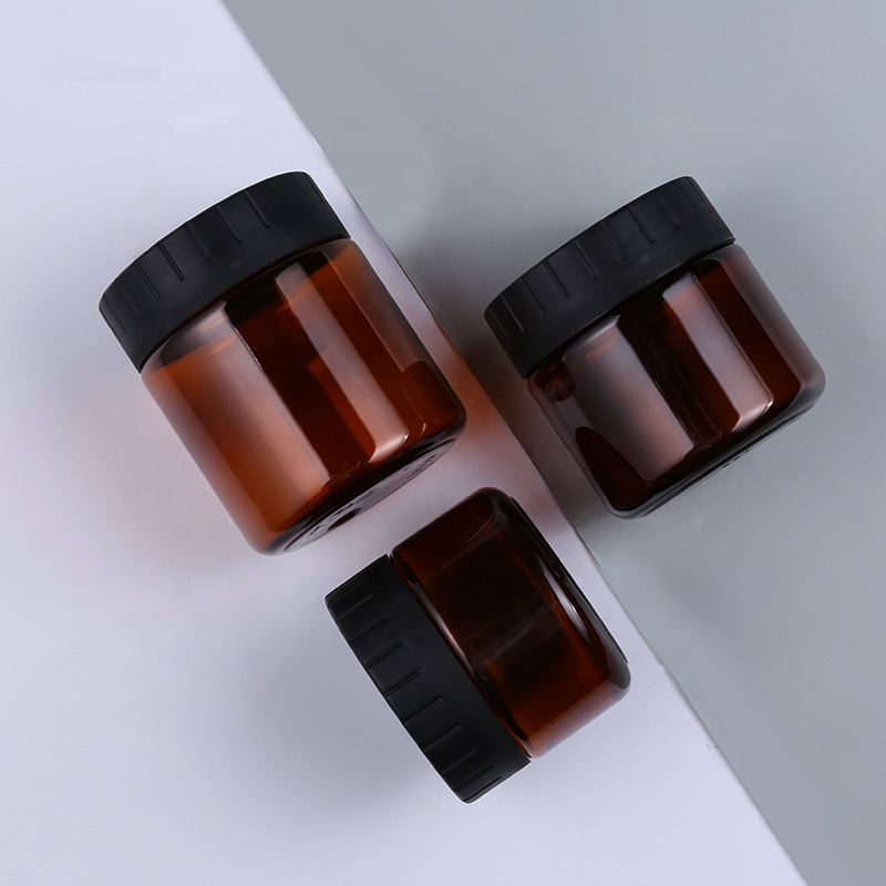 60ml 100ml 120ml amber pet cream plastic jar