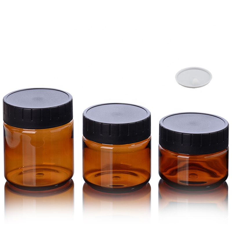 60ml 100ml 120ml amber pet cream plastic jar