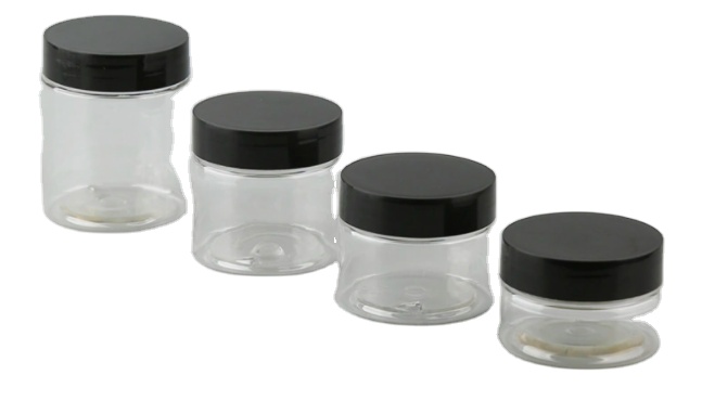 60ml 100ml 300ml 1oz Empty Cosmetic Cream Container Jar Frosted Glass Bottle Black Lid with Inner Pad for Eye Shadow Nail Art