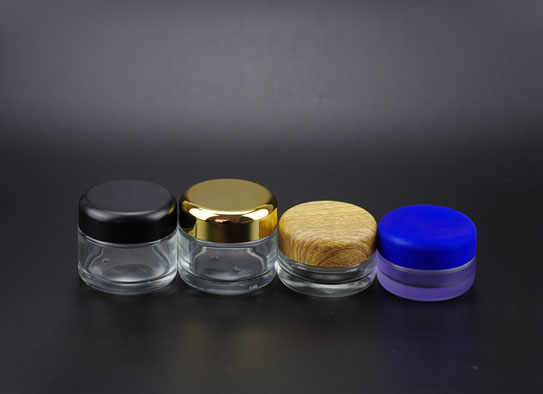 60ml 100ml 300ml 1oz Empty Cosmetic Cream Container Jar Frosted Glass Bottle Black Lid with Inner Pad for Eye Shadow Nail Art