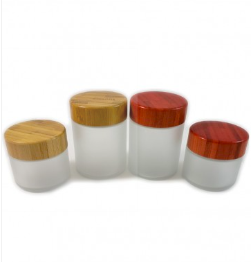 60ml 100ml 300ml 1oz Empty Cosmetic Cream Container Jar Frosted Glass Bottle Black Lid with Inner Pad for Eye Shadow Nail Art