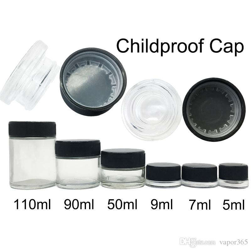 60ml 100ml 300ml 1oz Empty Cosmetic Cream Container Jar Frosted Glass Bottle Black Lid with Inner Pad for Eye Shadow Nail Art