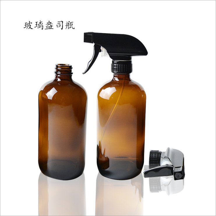 60ml 120ml 250ml 500ml 1000ml body oil packing amber glass boston bottle with lotion press pump