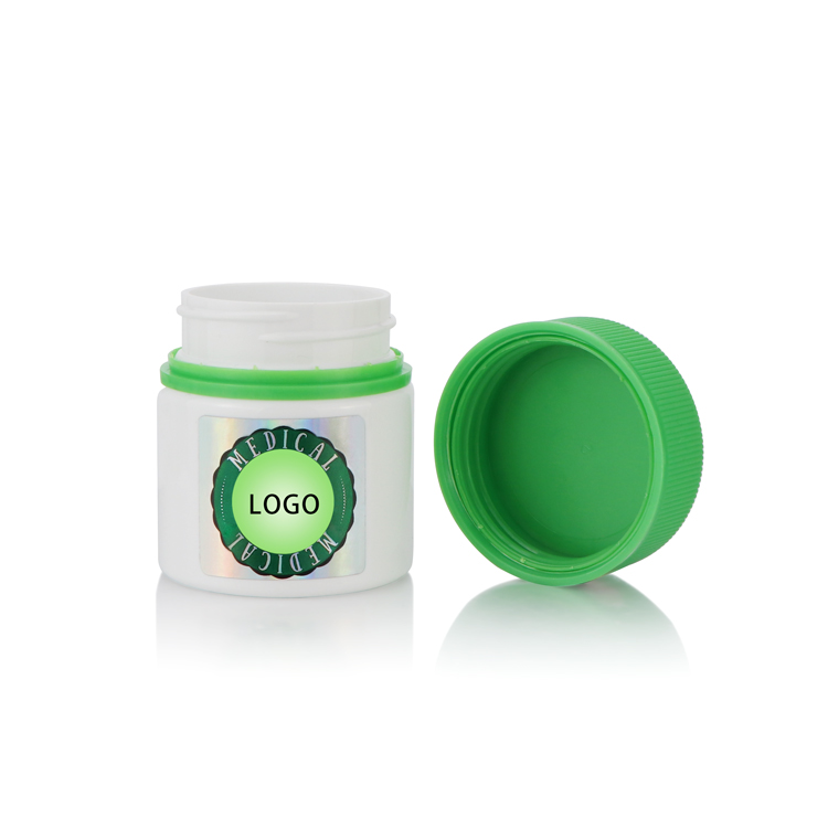 60ml 120ml Smell proof plastic weed container medical jar child resistant anti-theft cap