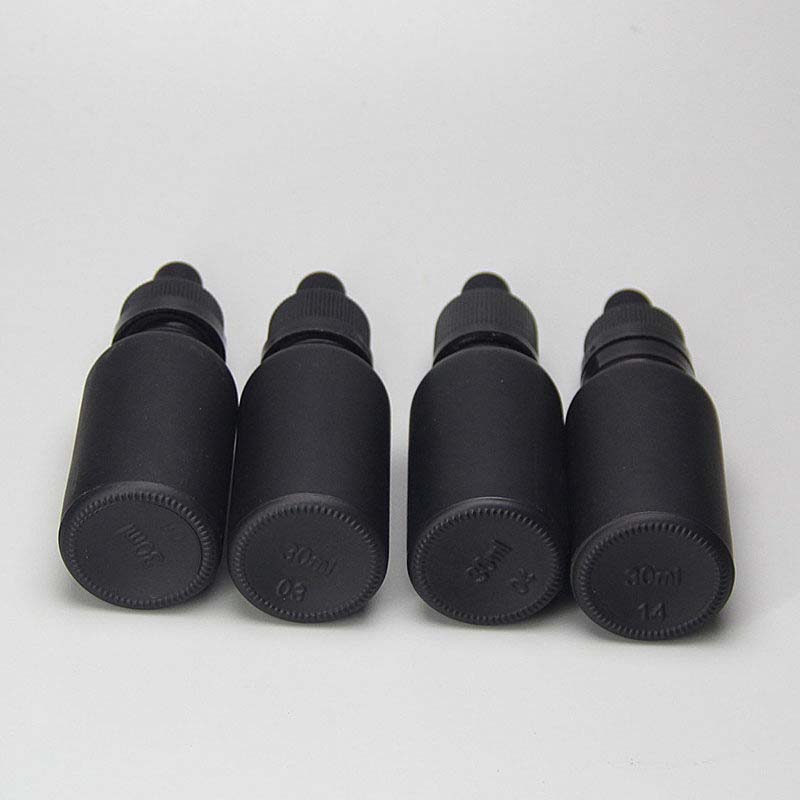 60ml 120ml glass boston round bottles cosmetic pump lotion serum cream Essential Oil Matte Black Frosted Glass Dropper Bottle