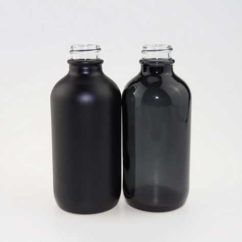 60ml 120ml matte black glass bottle 2oz 4oz black glass boston round bottles