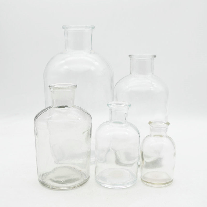 60ml 125ml 250ml 500ml 1000ml Clear assorted glass reagent apothecary bottles with glass dropper