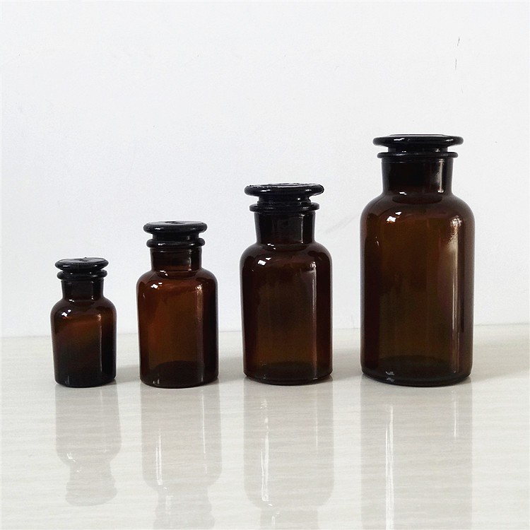 60ml 125ml 250ml 500ml 1000ml amber reagent glass jar apothecary jar