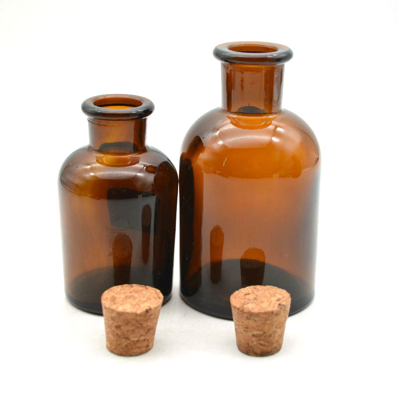 60ml 125ml Small Mouth Amber Apothecary Jar Glass Reagent Bottle for Aroma