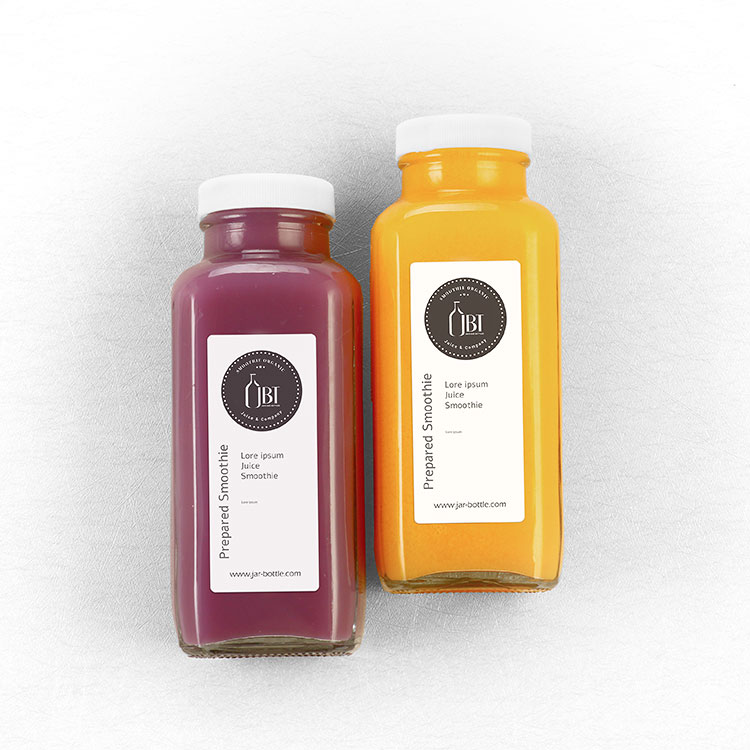 60ml 250ml 350ml 500ml 2oz 8oz 12oz 16oz French Square Glass Juice Milk Coffee Bottle With Screw Cap