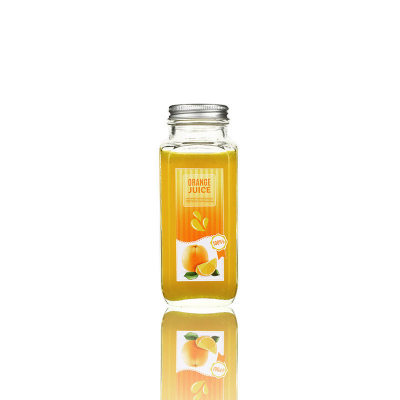 60ml 250ml 350ml 500ml 2oz 8oz 12oz 16oz French Square Glass Juice Milk Coffee Bottle With Screw Cap
