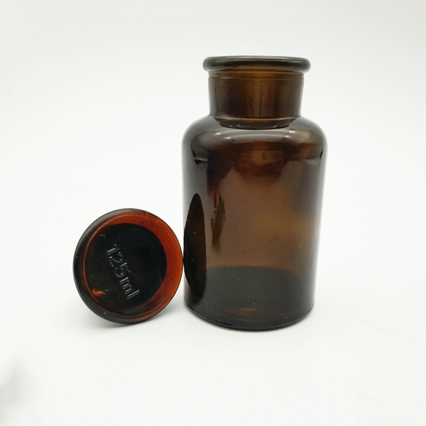 60ml 250ml 500ml1000ml amber black large capacity glass jar apothecary glass bottle chemical reagent bottle with glass lid