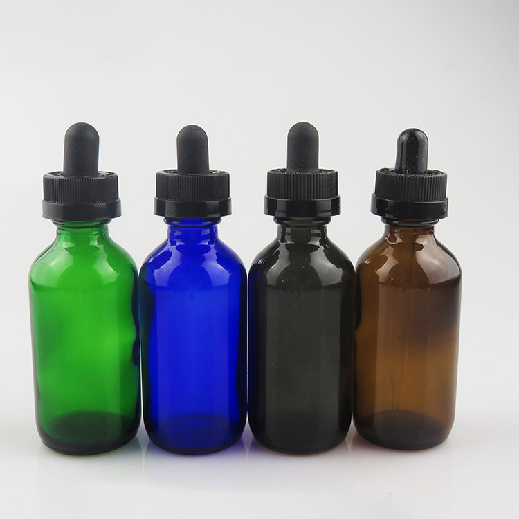 60ml 2oz boston round amber eliquid glass dropper bottle childproof cap