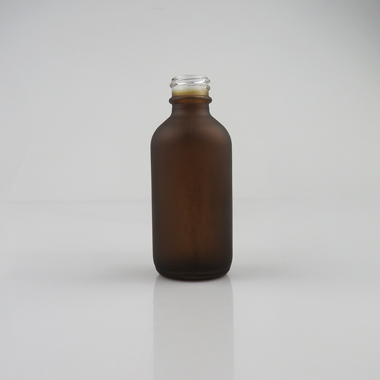 60ml 2oz boston round frosted amber glass dropper bottle childproof cap for ejuice essential oil