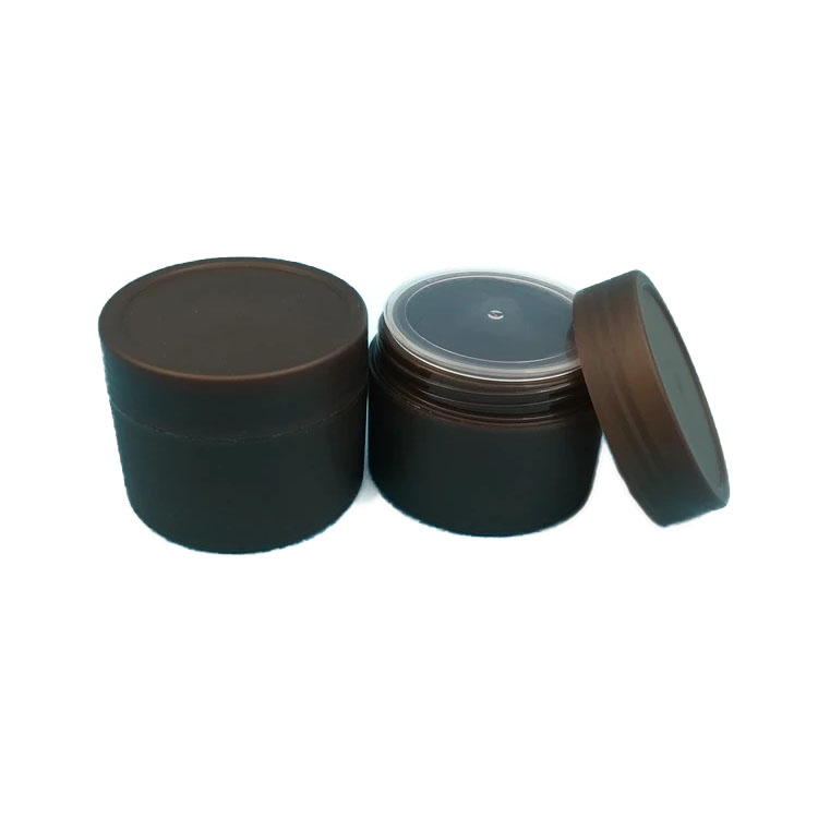 60ml 2oz empty frosted brown amber color double wall plastic cream jar