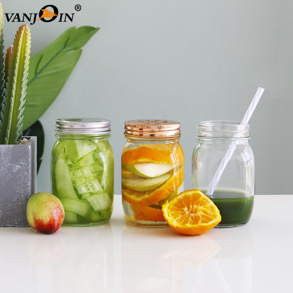 60ml 360ml 500ml Clear Round Eco Friendly Food Mason Jars Food Storage Container