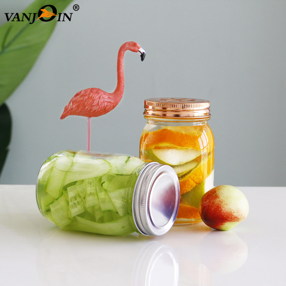 60ml 360ml 500ml Clear Round Eco Friendly Food Mason Jars Food Storage Container