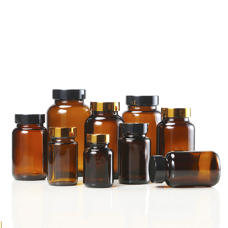 60ml 75ml 100ml 120ml 150ml 200ml 250ml 300ml 400ml 500ml brown ointment glass bottle capsule pill powder bottle