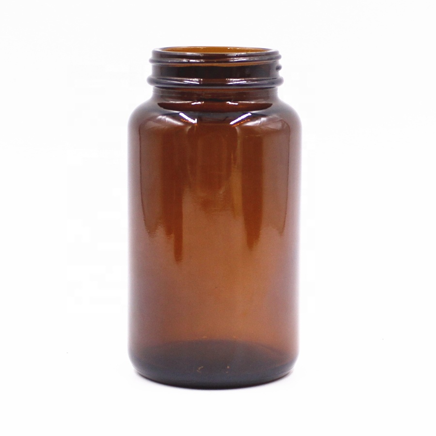 60ml 75ml 100ml 120ml 150ml 200ml wide mouth amber round pharmaceutical tablet pill health care capsules glass bottle