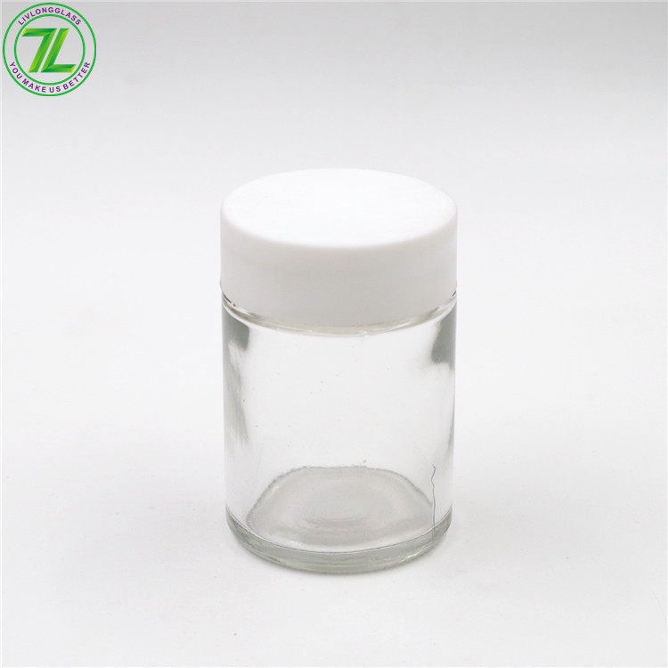 60ml 90ml Fancy Glass Straight Sided Jar Child Resistant Jar With Child Proof Lid