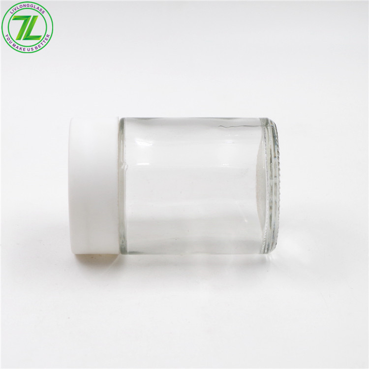 60ml 90ml Fancy Glass Straight Sided Jar Child Resistant Jar With Child Proof Lid
